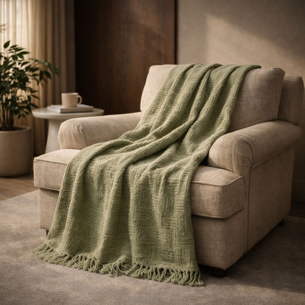 The Cozy Curve™ Sculpted Chenille Throw — Fringed Edition