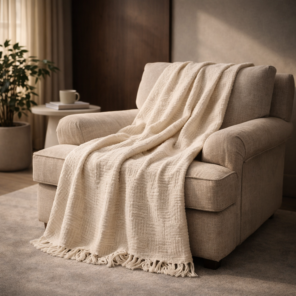 The Cozy Curve™ Sculpted Chenille Throw — Fringed Edition