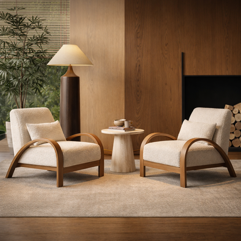 The Cozy Curve™ Signature Wide Lounge Chair — Hand-Finished Frame